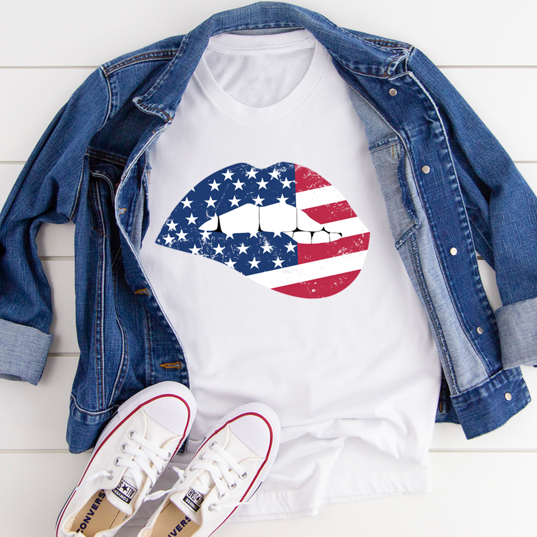 American Flag Lips T-Shirt