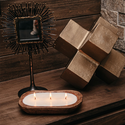 3-Wick Dough Bowl Soy Candle - Amber Noir