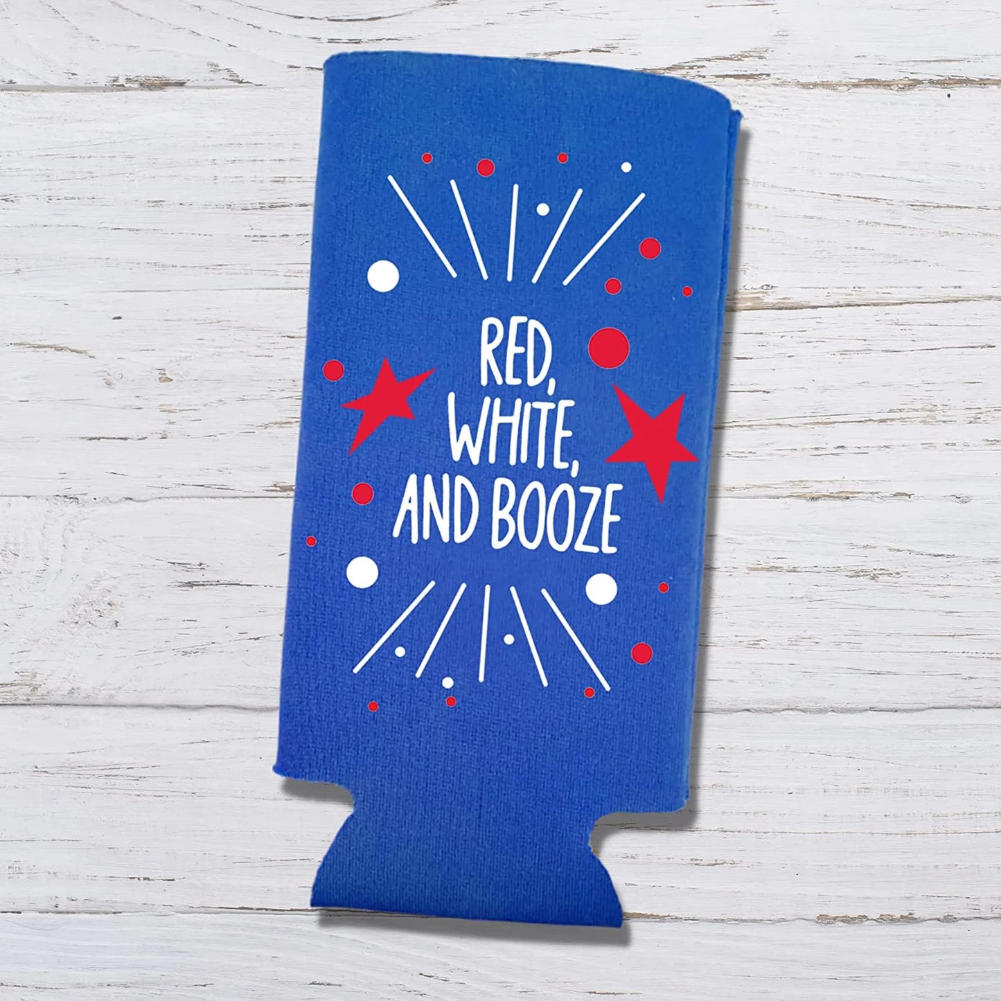 Funny Patriotic Slim Can Coolers - 4th of July, Memorial Day - USA Party Gift (2-Pack)