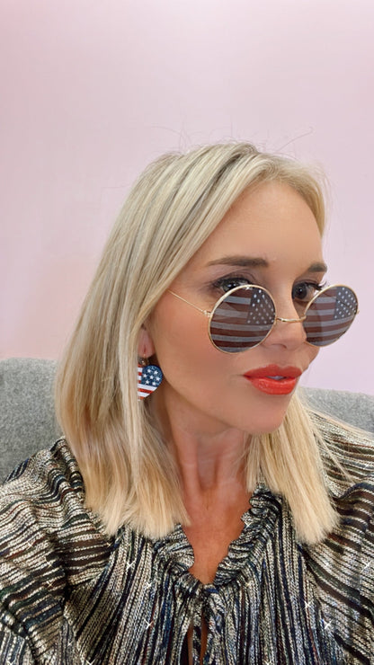 American Flag Round Shaped Sunglasses